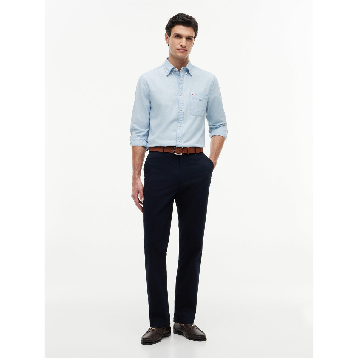 Tommy Hilfiger Men's Dover Essential Twill Cotton Mid-Rise Straight-Leg Trousers