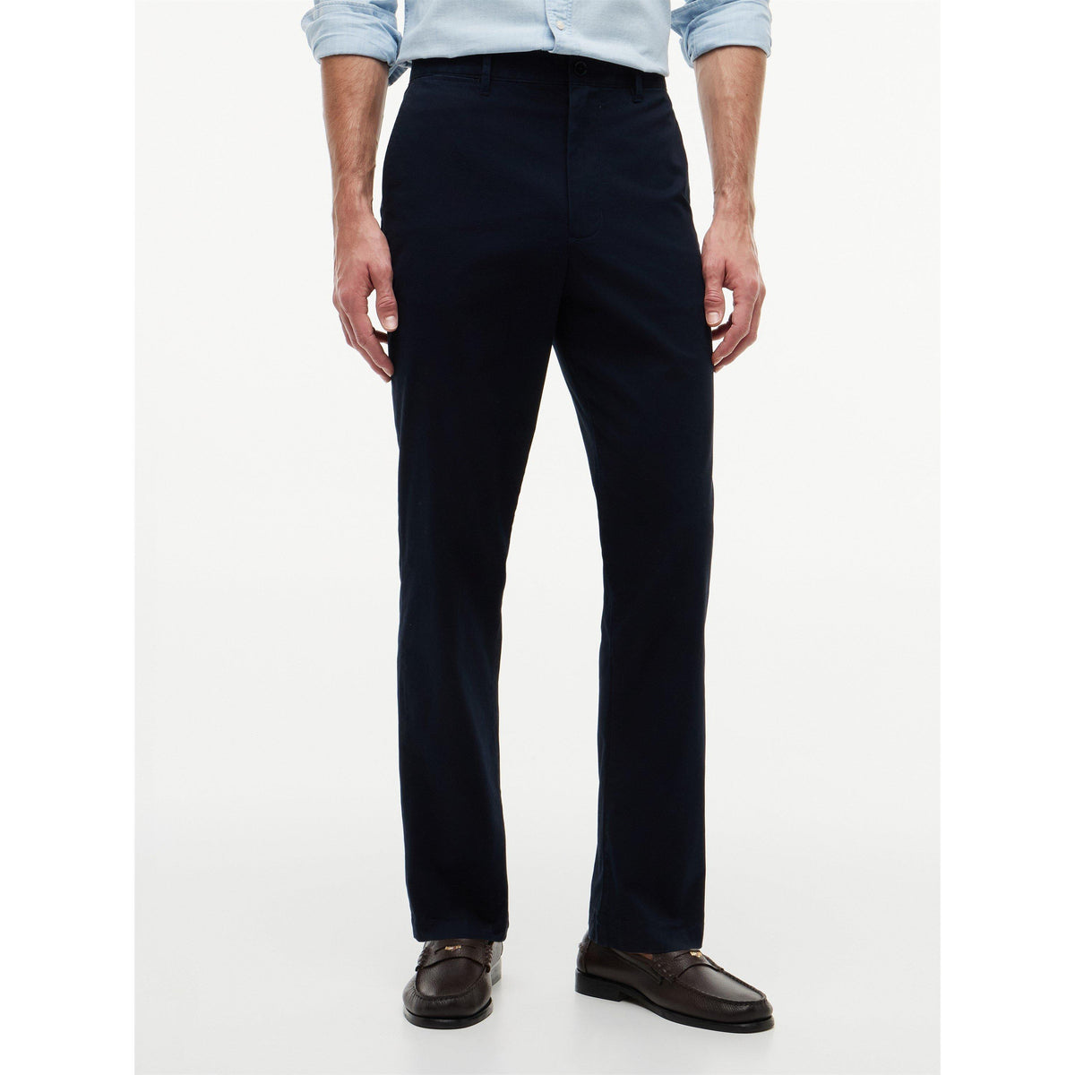 Tommy Hilfiger Men's Dover Essential Twill Cotton Mid-Rise Straight-Leg Trousers