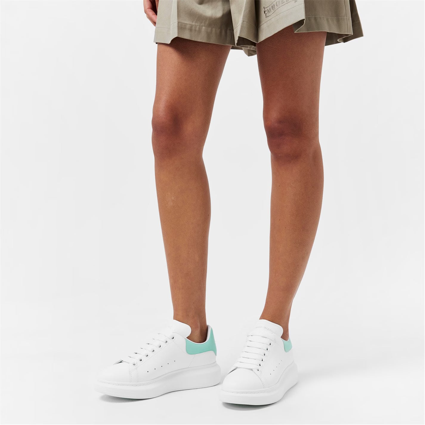 Women's Logo Print Leather Oversized Trainers