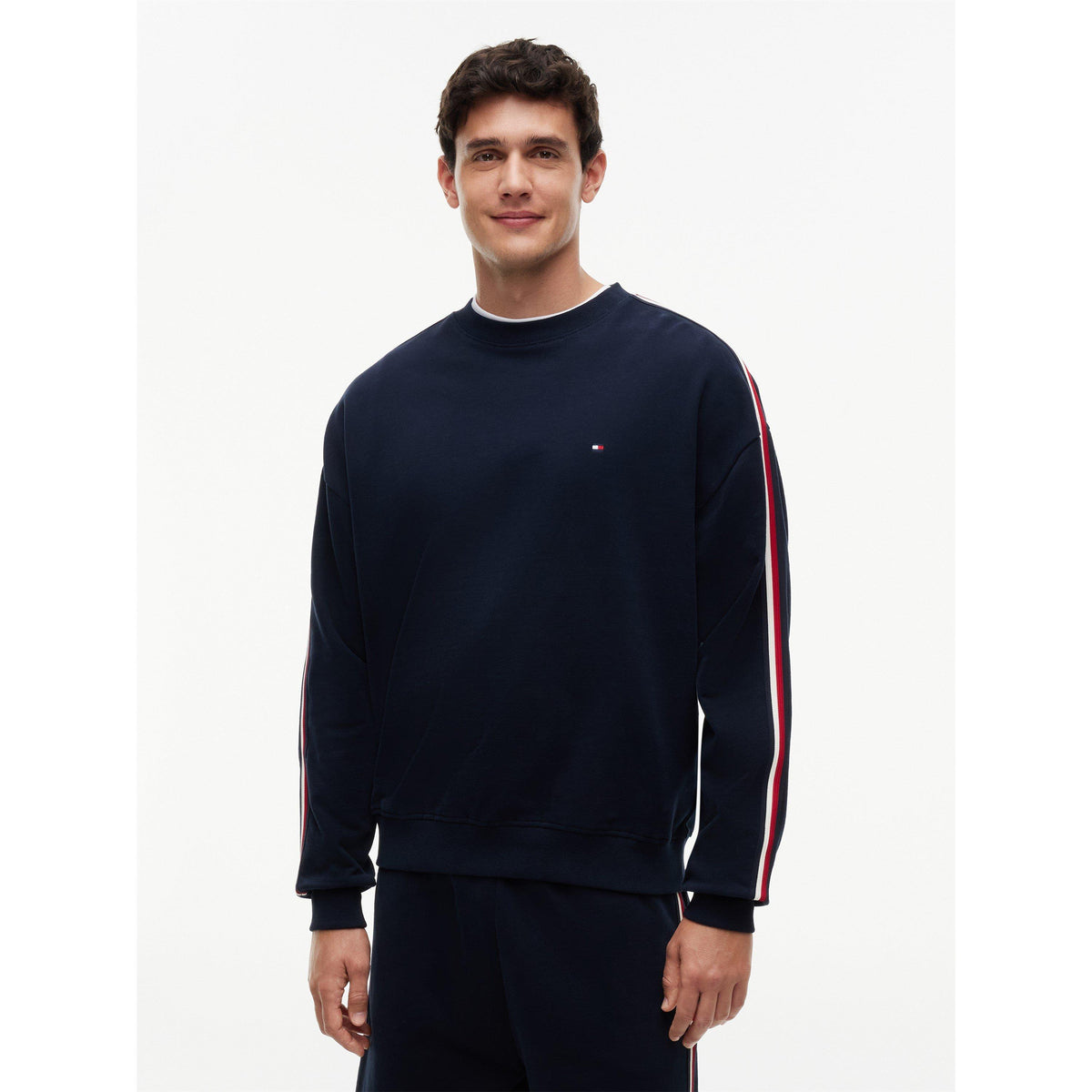 Tommy Hilfiger Mens Global Stripe Sweatshirt
