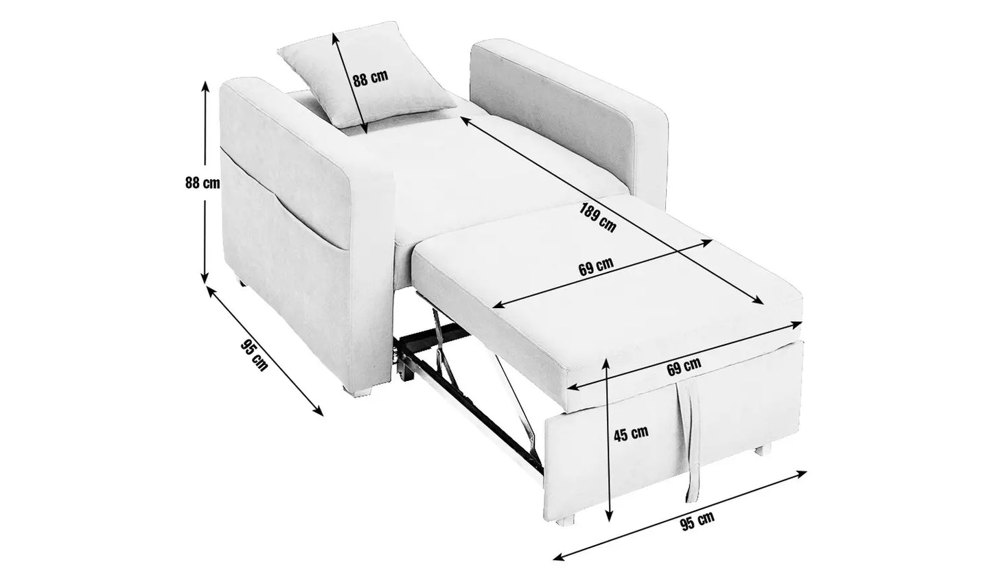 Habitat Reagan Single Fabric Chairbed - Grey