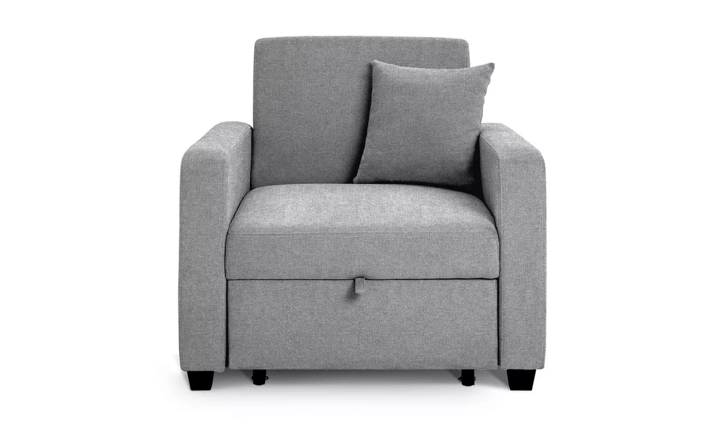 Habitat Reagan Single Fabric Chairbed - Grey