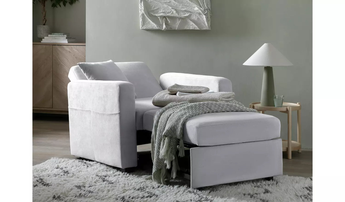 Habitat Reagan Single Fabric Chairbed - Grey