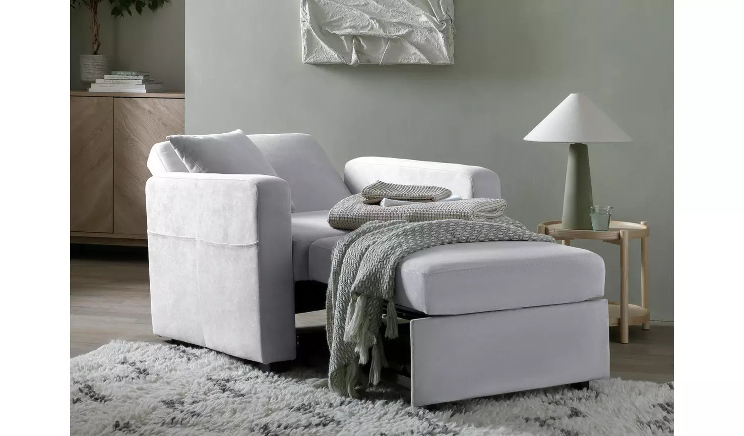 Habitat Reagan Single Fabric Chairbed - Grey