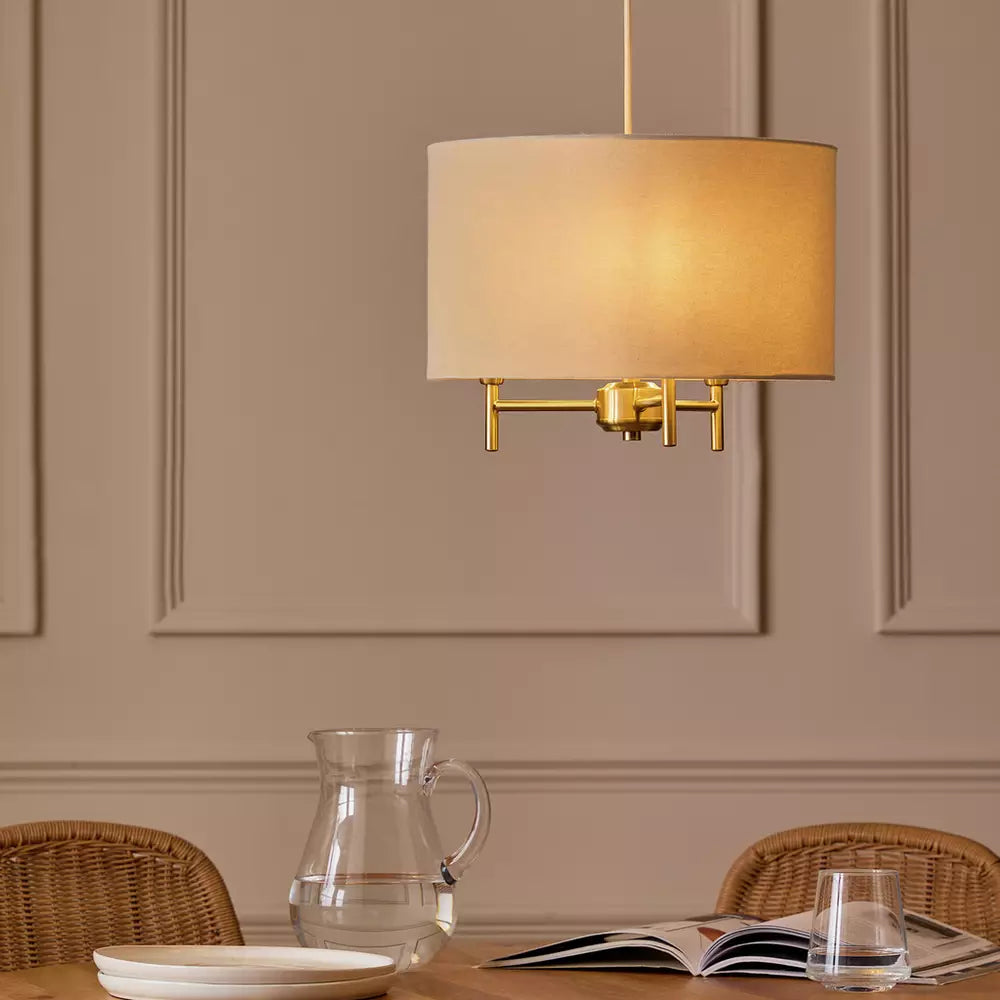 Argos Home Candelabra Steel Pendant Light - Brass & Natural
