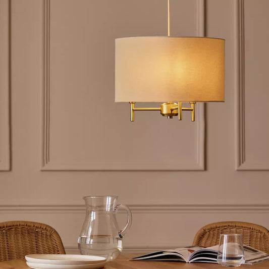 Argos Home Candelabra Steel Pendant Light - Brass & Natural