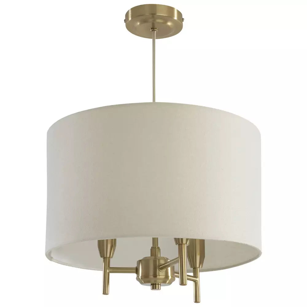 Argos Home Candelabra Steel Pendant Light - Brass & Natural