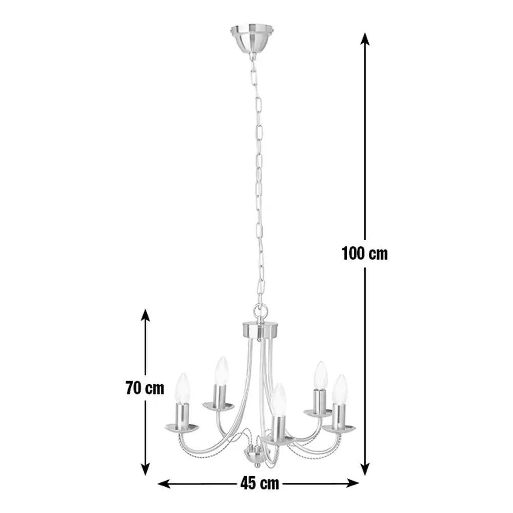 Argos Home Twirl 5 Light Twist Chandelier - Brushed Chrome