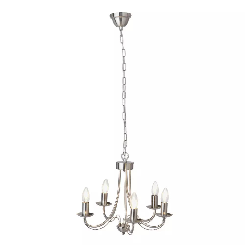 Argos Home Twirl 5 Light Twist Chandelier - Brushed Chrome