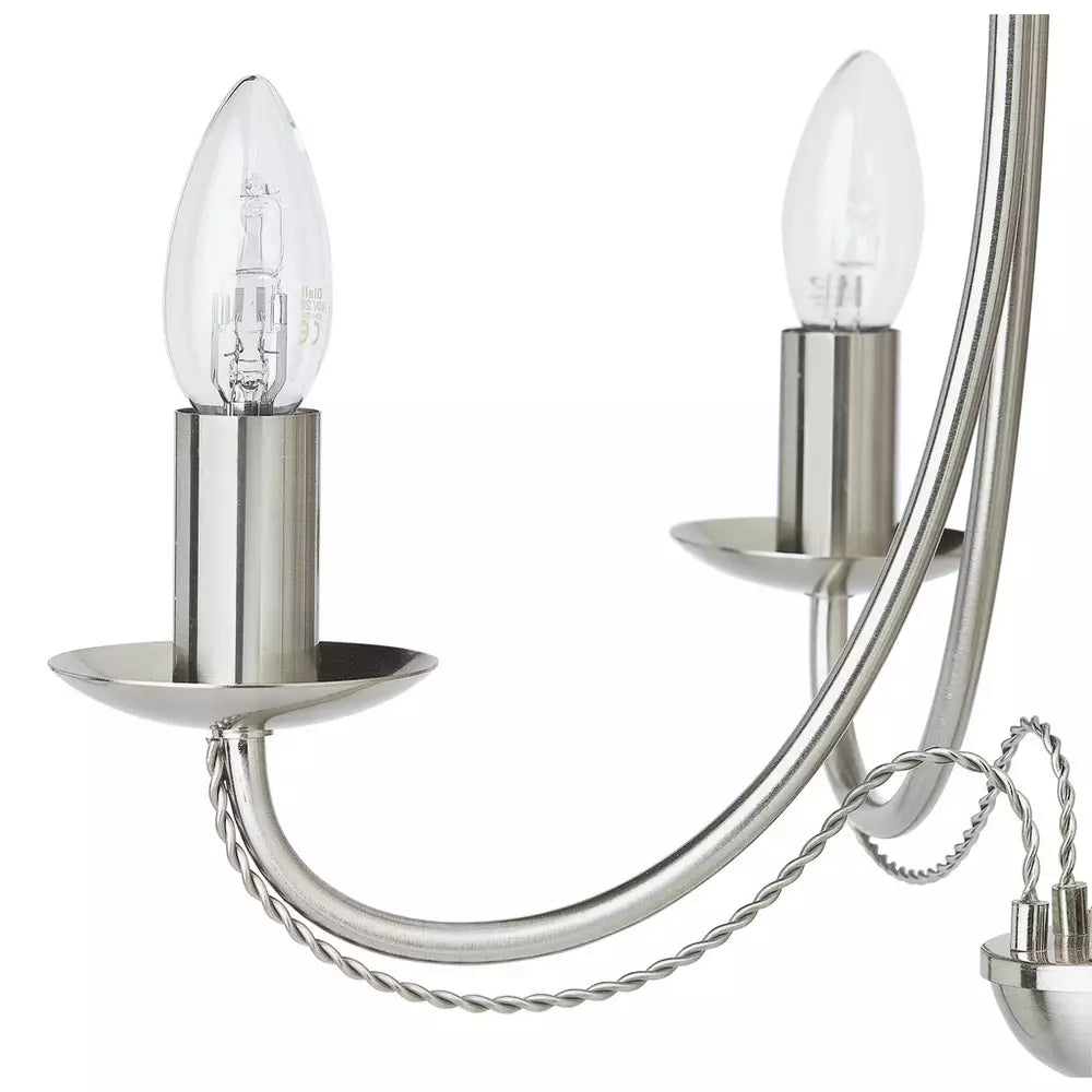 Argos Home Twirl 5 Light Twist Chandelier - Brushed Chrome