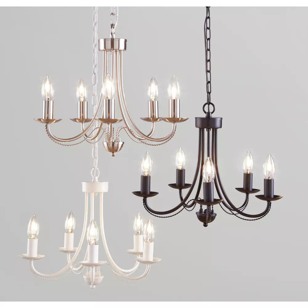 Argos Home Twirl 5 Light Twist Chandelier - Brushed Chrome