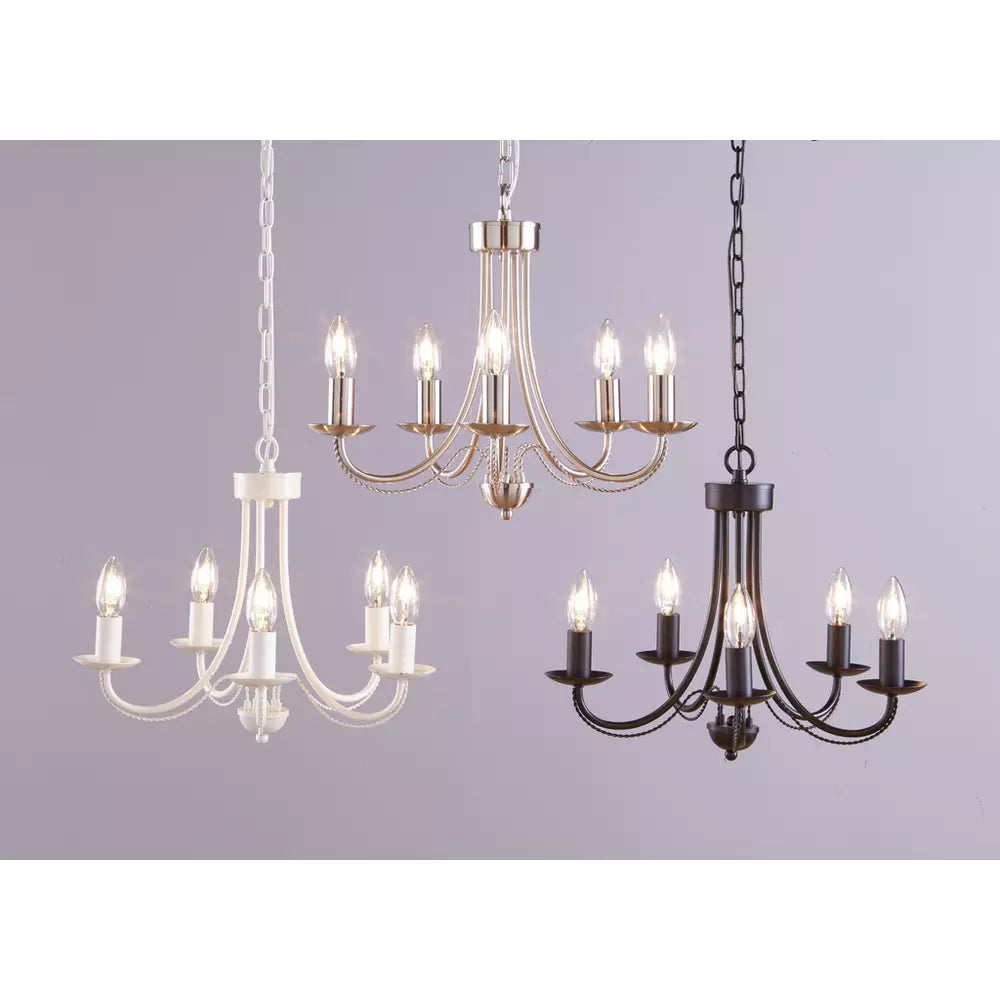 Argos Home Twirl 5 Light Twist Chandelier - Brushed Chrome