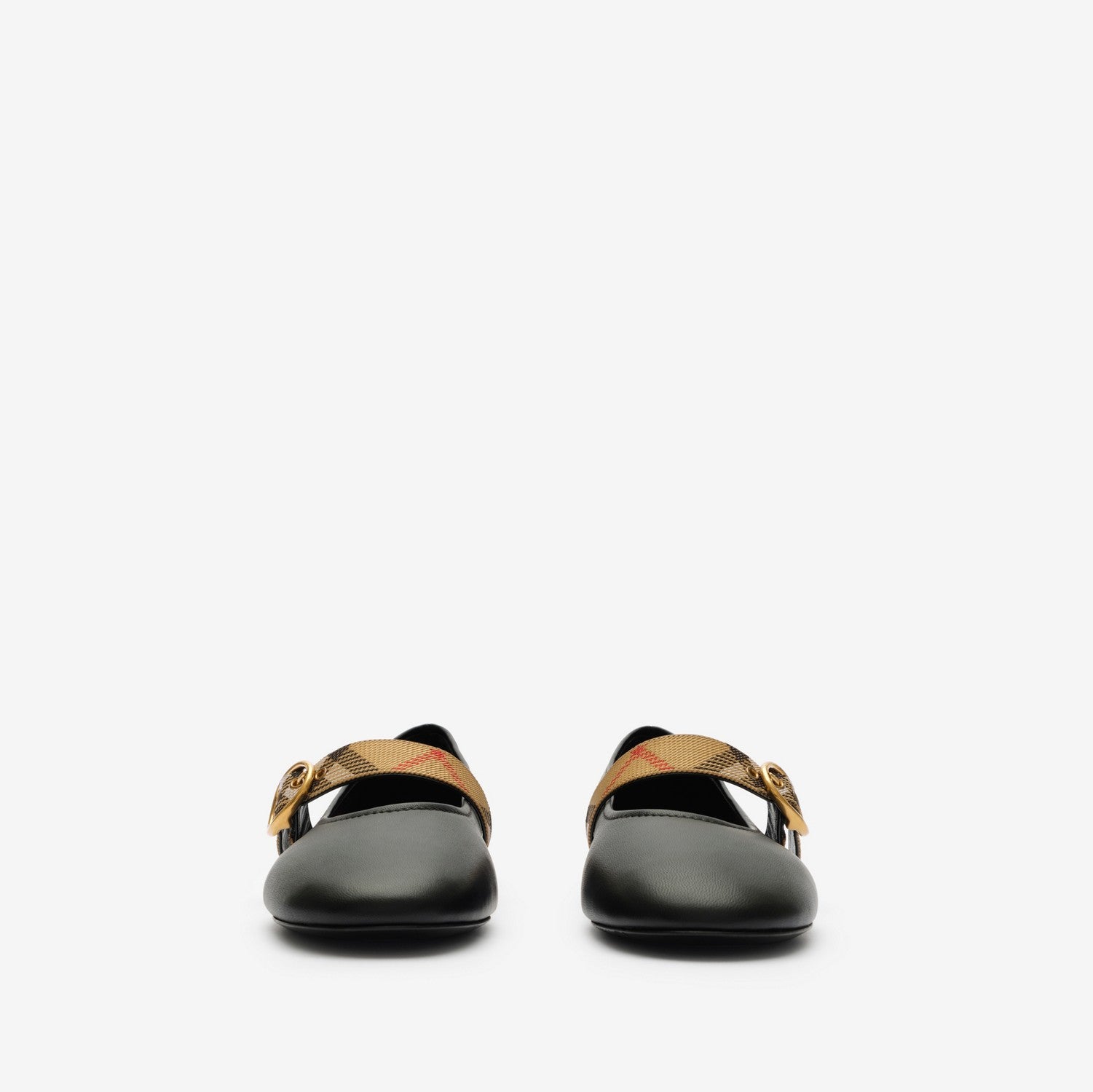 Check Strap Leather Robin Ballerinas