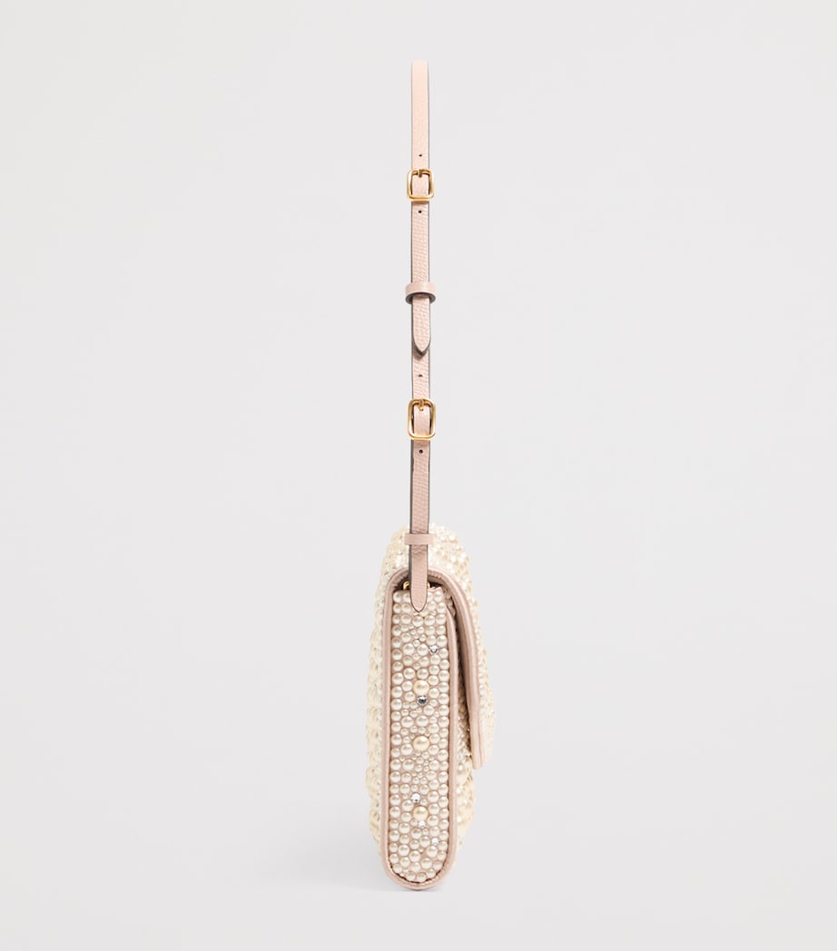 Beaded Vain Soft Shoulder Bag