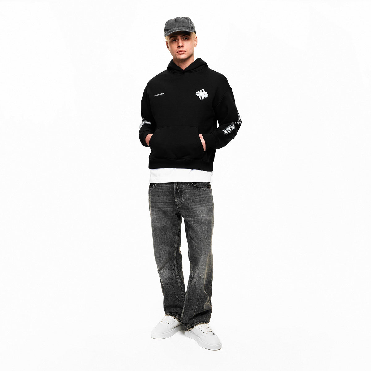 The Couture Club Men's Blurred Pull Over Hoodie