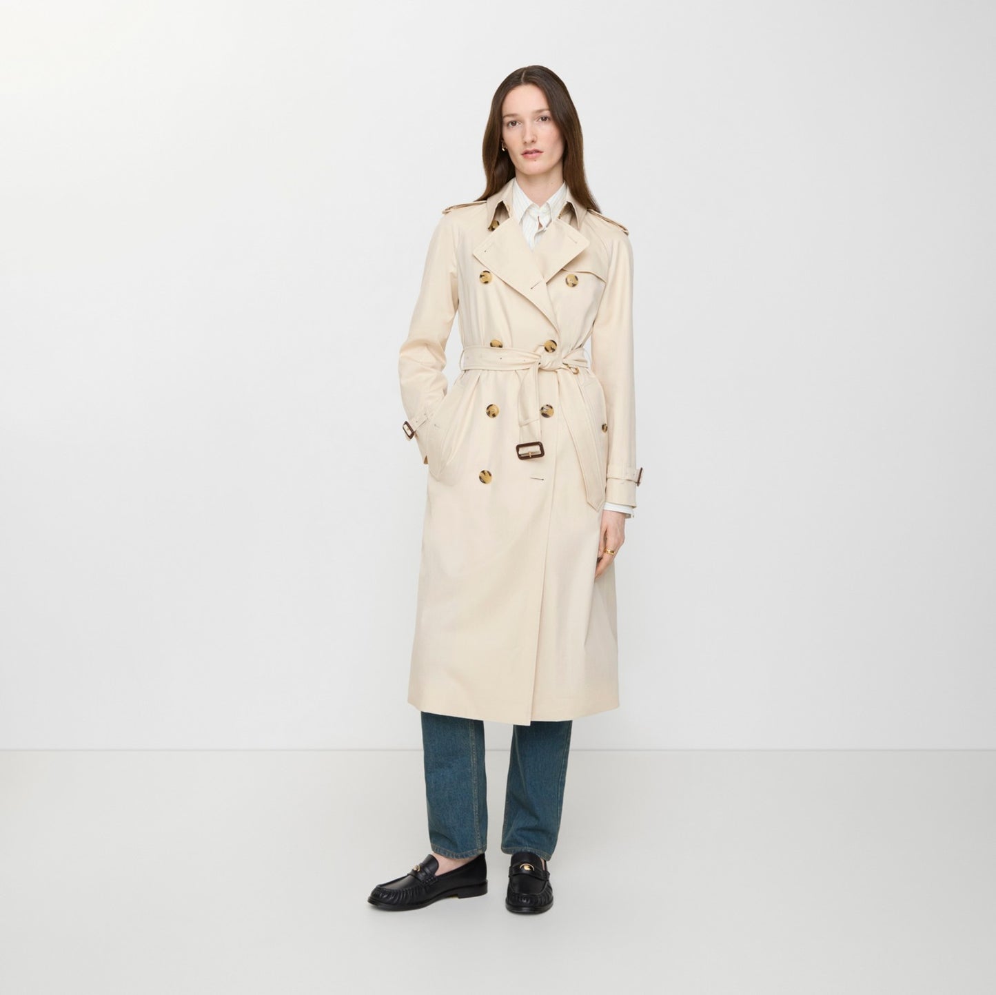 Long Tropical Gabardine Waterloo Trench Coat