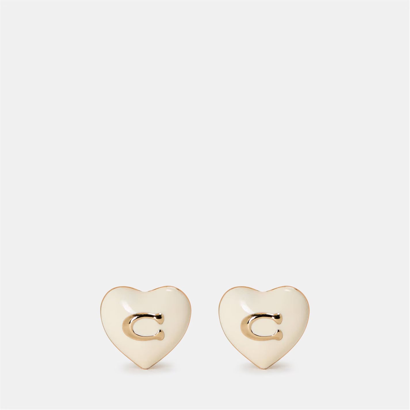 Women's Heart Pearl Gold Stud Earrings