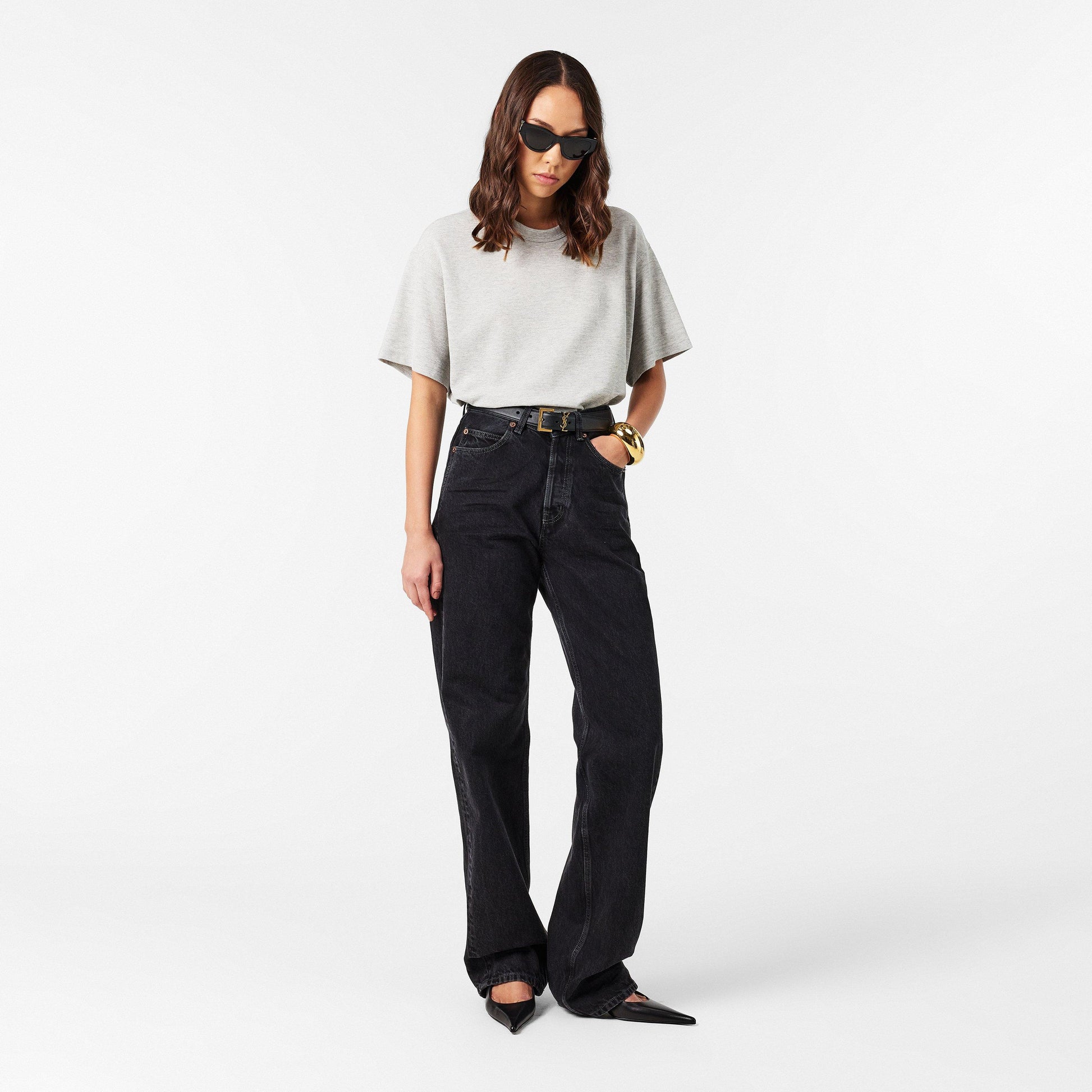 Saint Laurent Cassandre T-Shirt In Pique