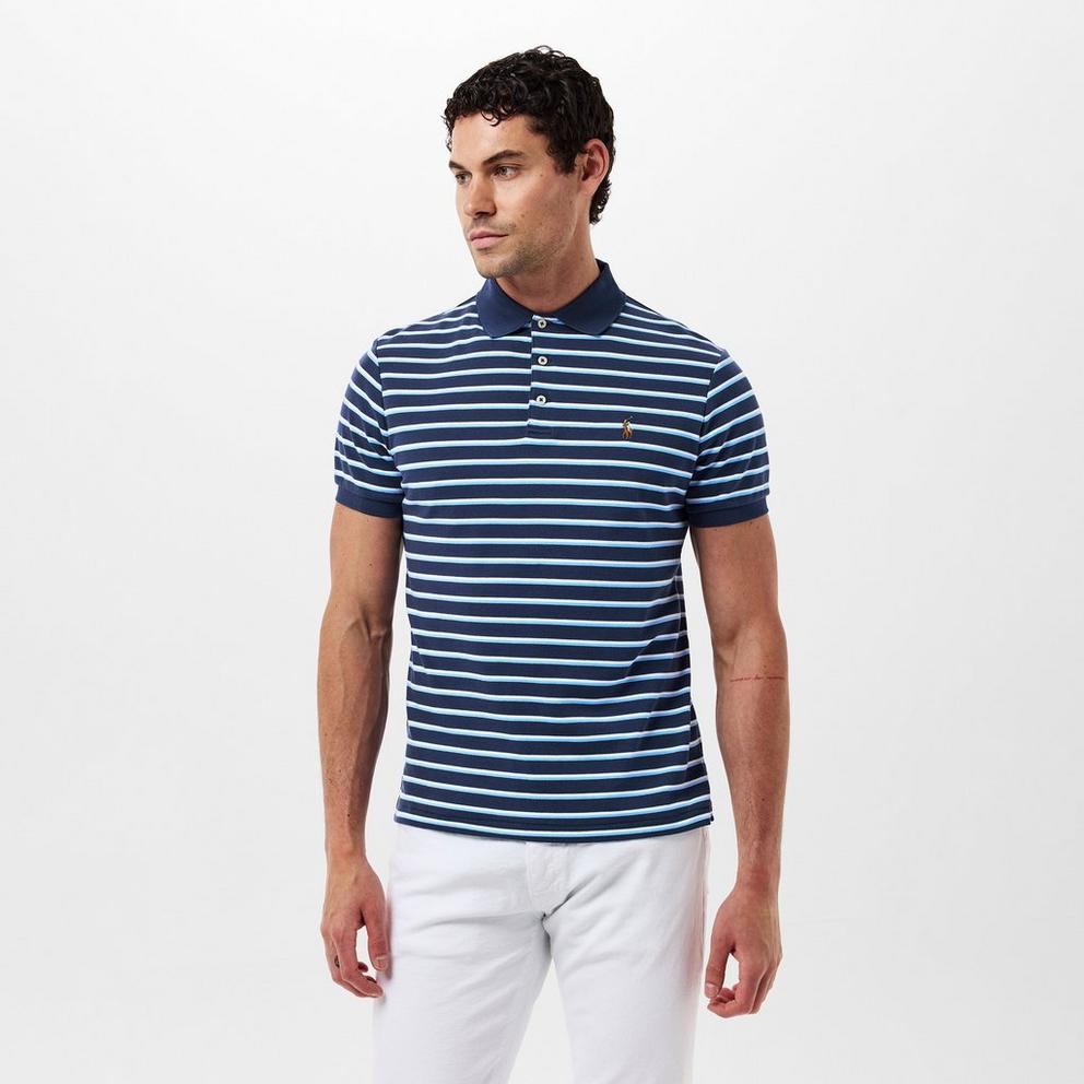 Men's Pima Stripe Short-Sleeve Polo Shirt