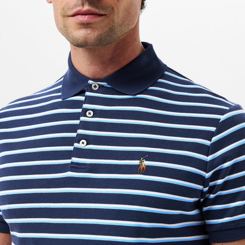 Men's Pima Stripe Short-Sleeve Polo Shirt