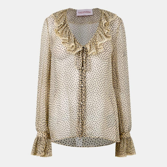 Valentino Women's Val Long Sleeve Chiffon Blouse