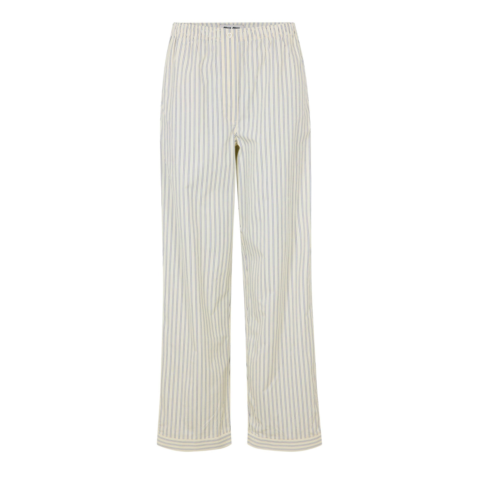 Miu Miu Women's Stripe Pyjama Straight Leg Trousers
