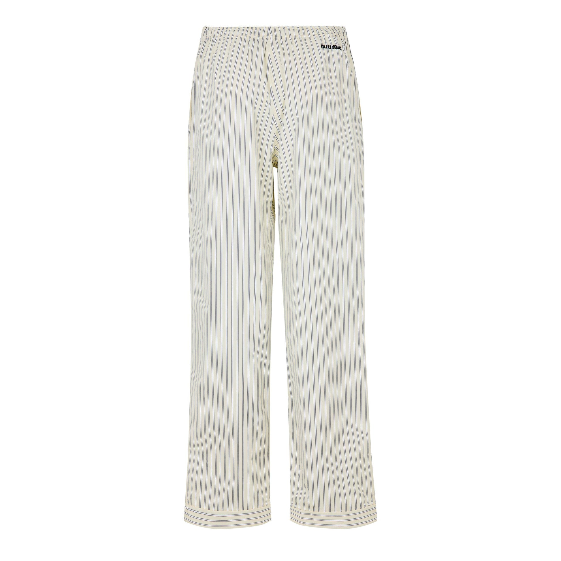Miu Miu Women's Stripe Pyjama Straight Leg Trousers