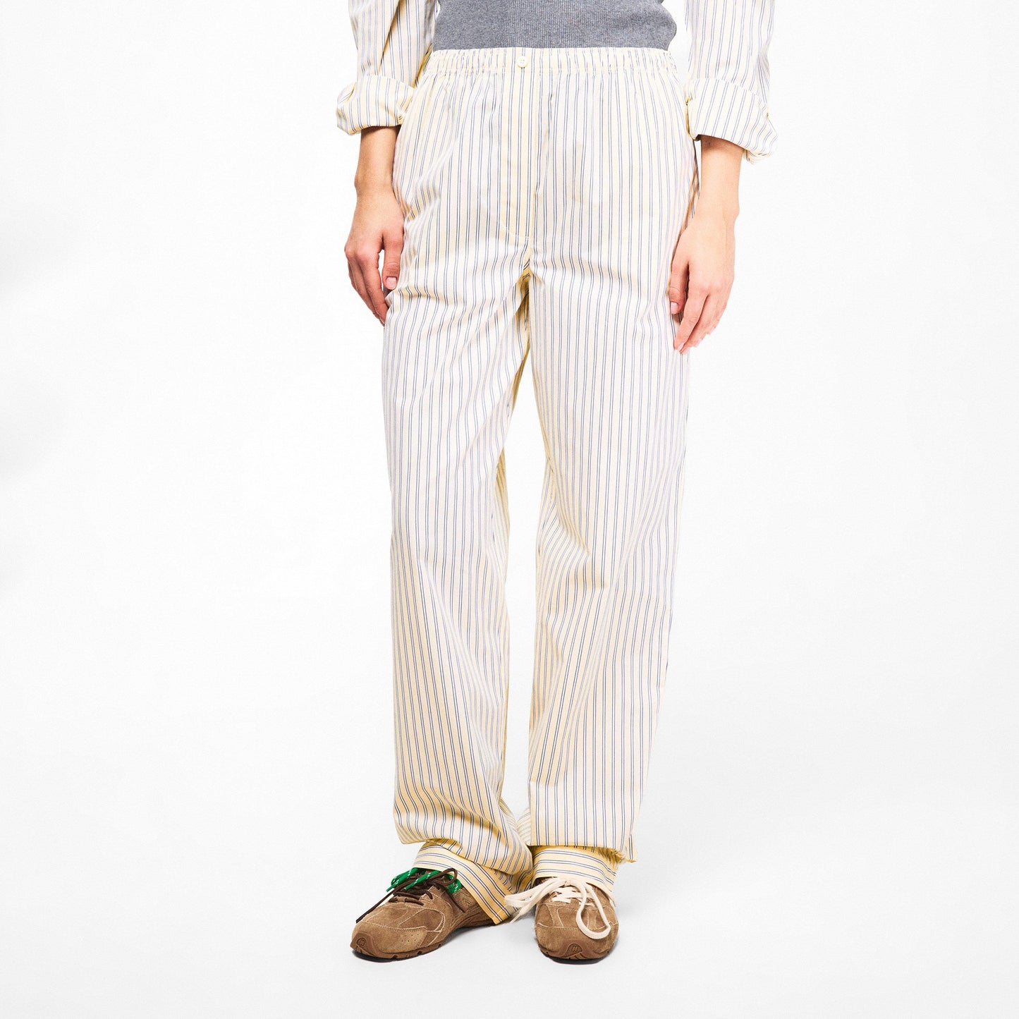 Miu Miu Women's Stripe Pyjama Straight Leg Trousers