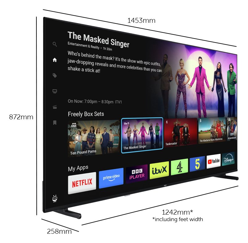 Bush 65 Inch 65UT24SB 4K UHD HDR LED TiVo Freely TV