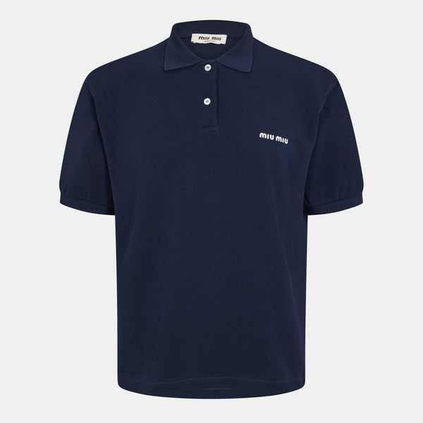 Miu Miu Men's Piquet Short Sleeve Polo Shirt