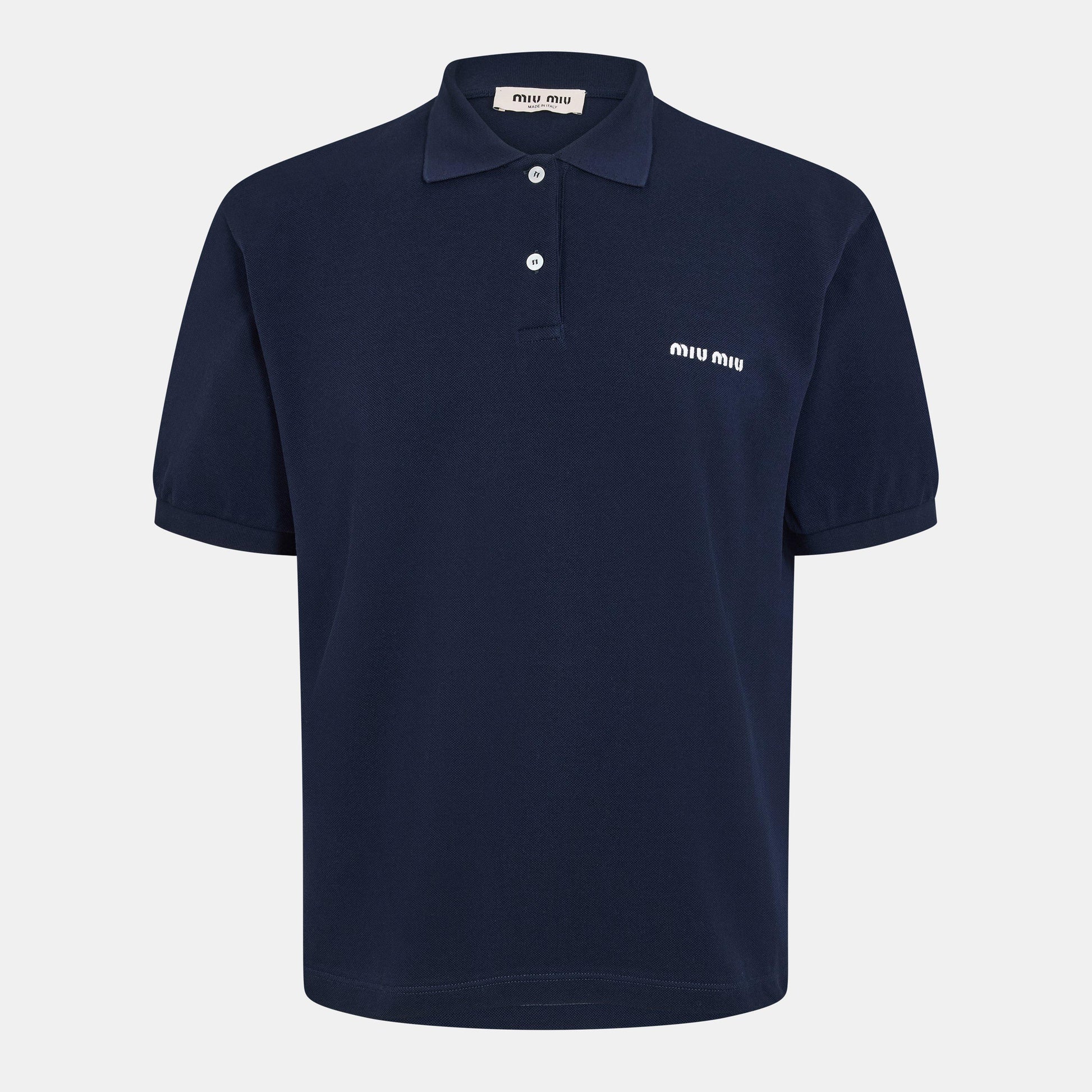 Miu Miu Men's Piquet Short Sleeve Polo Shirt