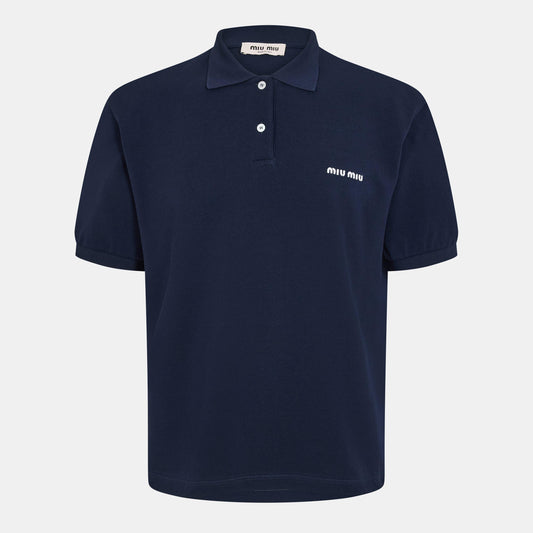 Miu Miu Men's Piquet Short Sleeve Polo Shirt