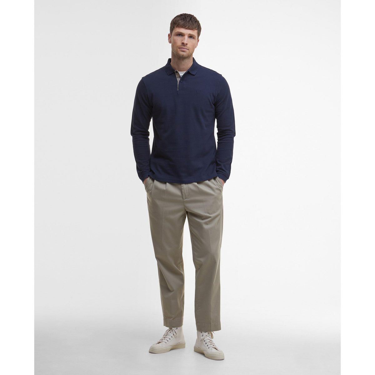 Barbour Mens Essentials Long Sleeve Polo Shirt
