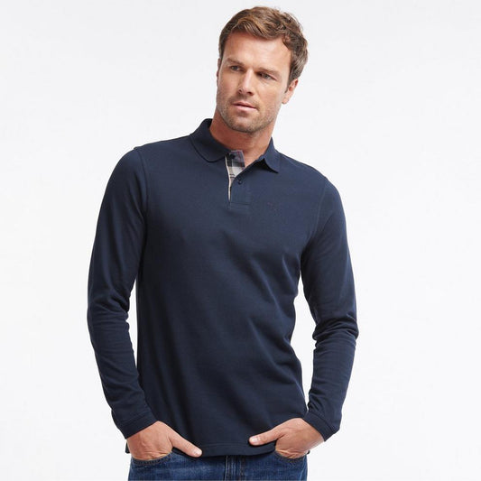Mens Essentials Long Sleeve Polo Shirt