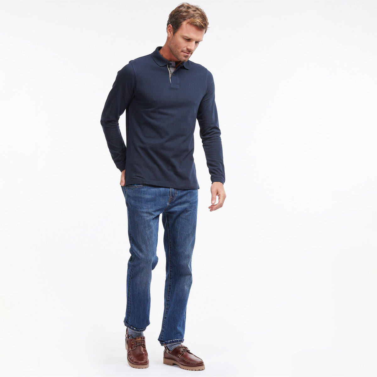 Barbour Mens Essentials Long Sleeve Polo Shirt