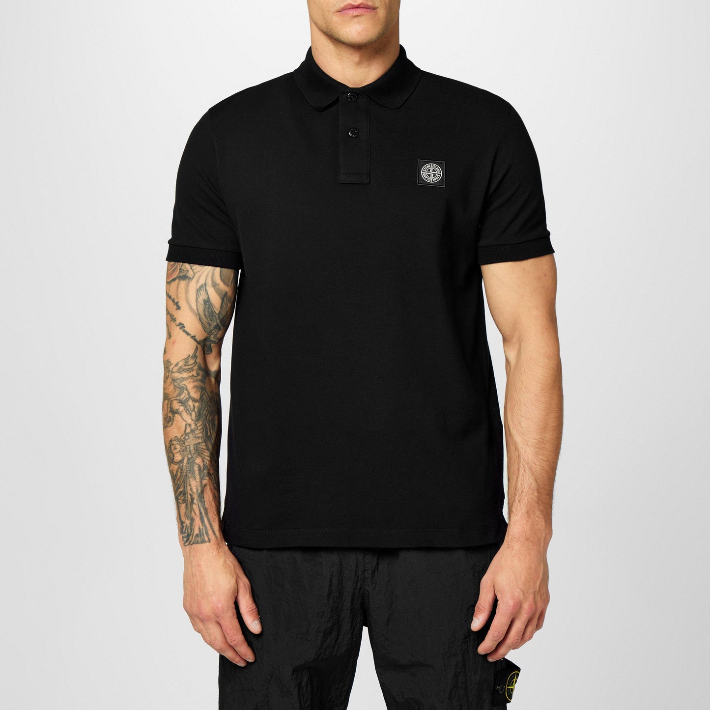Stone Island Men's Cotton Compass Logo Polo Shirt