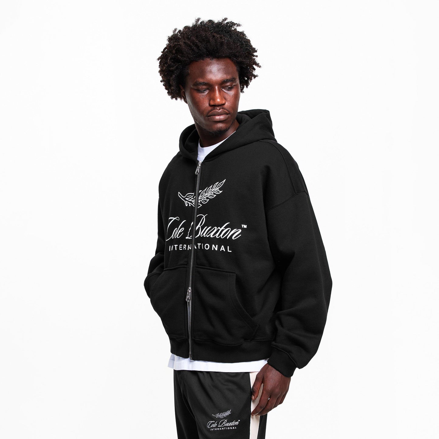 Cole Buxton Men's Logo Cotton International Zipped Hoodie