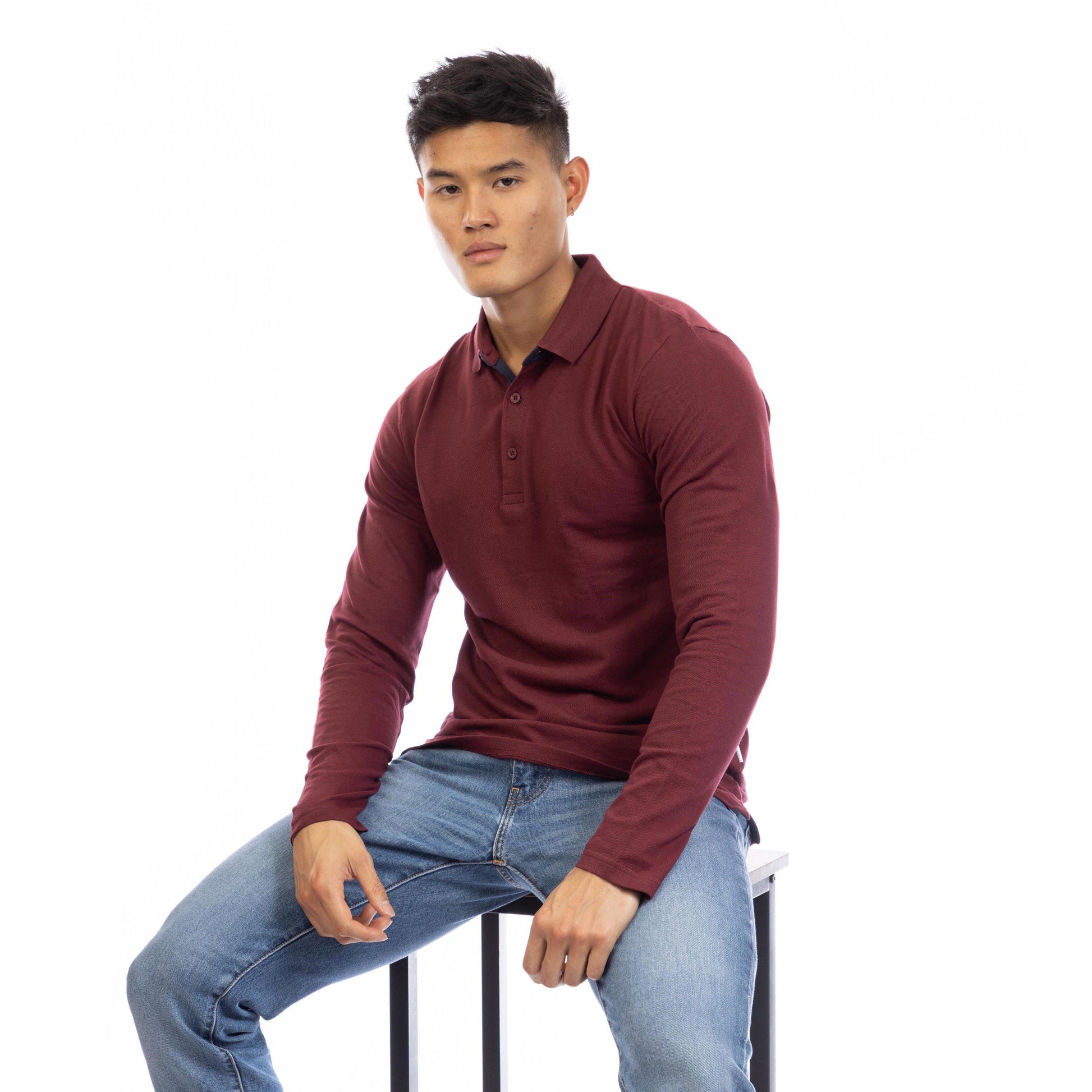 Peter Werth Men's Glasby Long Sleeve Polo Shirt