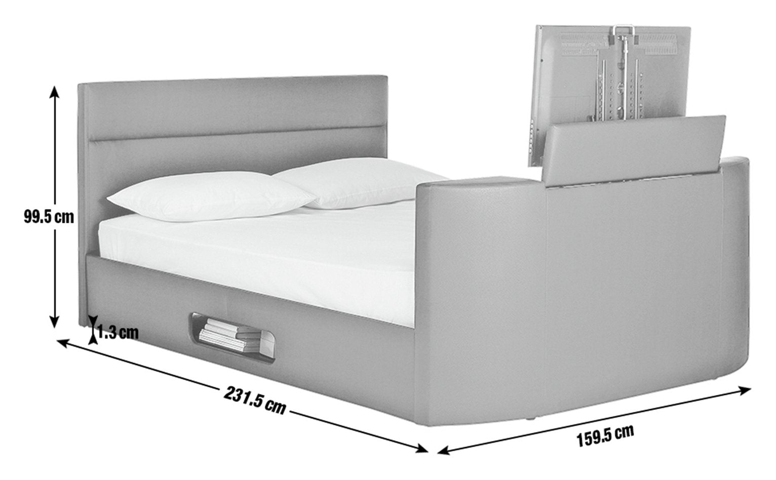 Argos Home Gemini Kingsize TV Bed Frame - Black