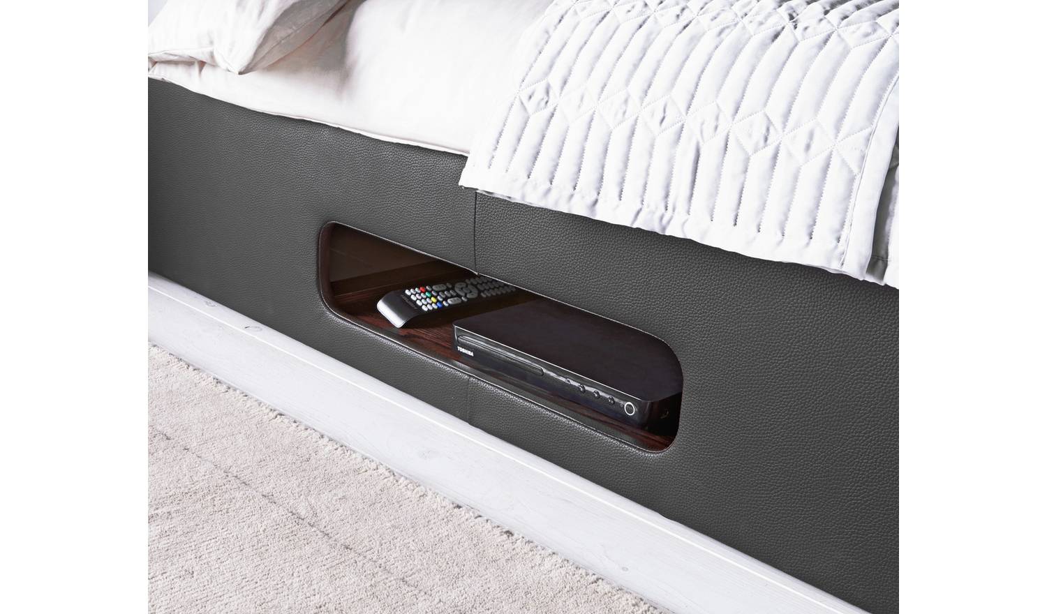 Argos Home Gemini Kingsize TV Bed Frame - Black