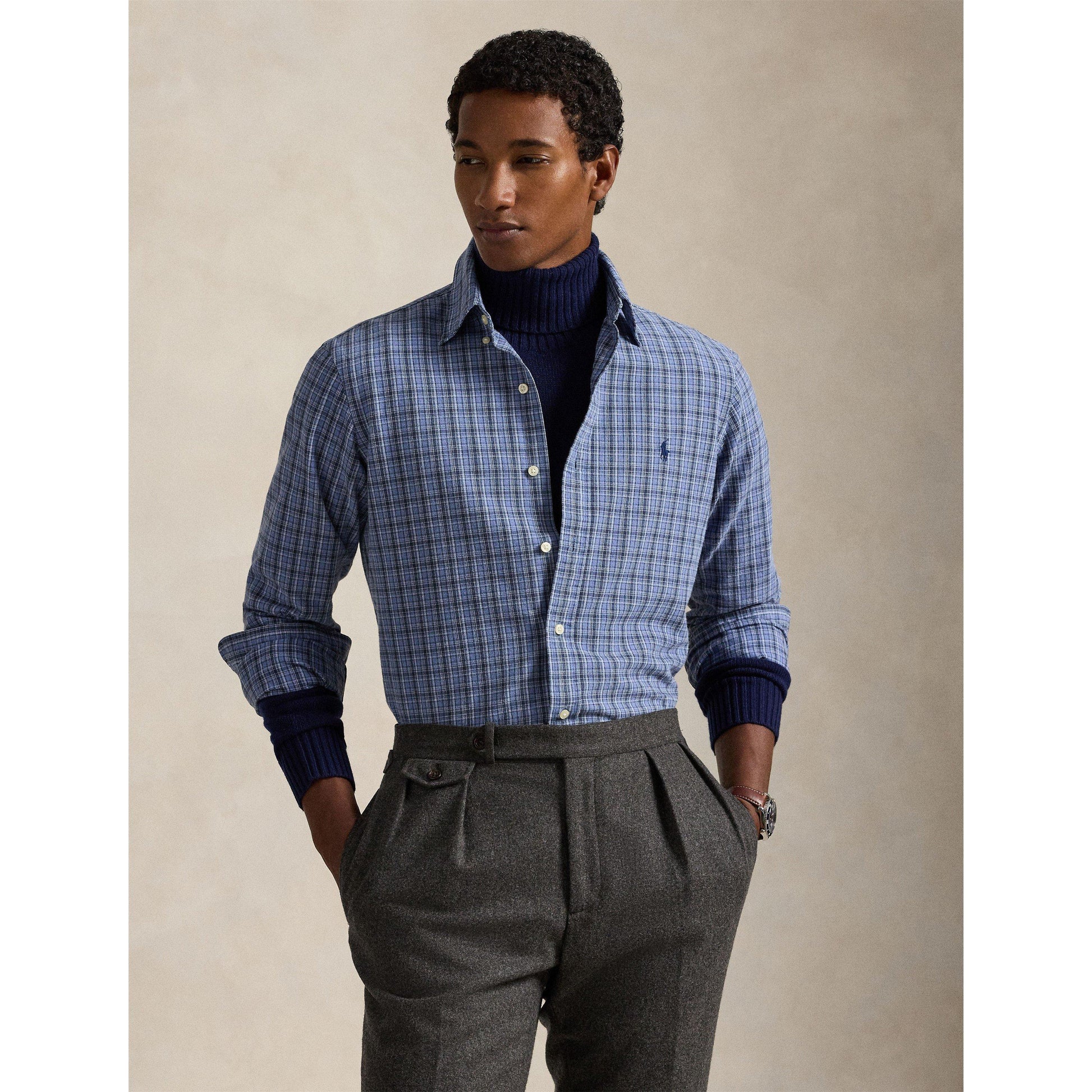 Polo Ralph Lauren Men's BrushOxf Long Sleeve Patterned Shirt