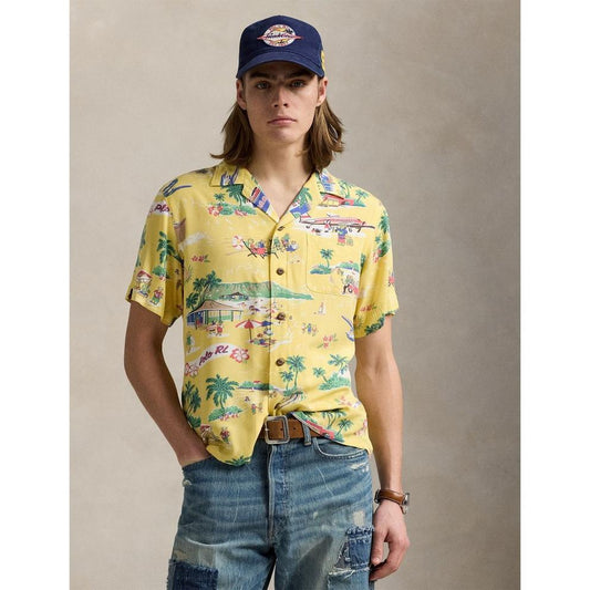 Polo Ralph Lauren Men's Rayon Bear Short-Sleeve Patterned Shirt