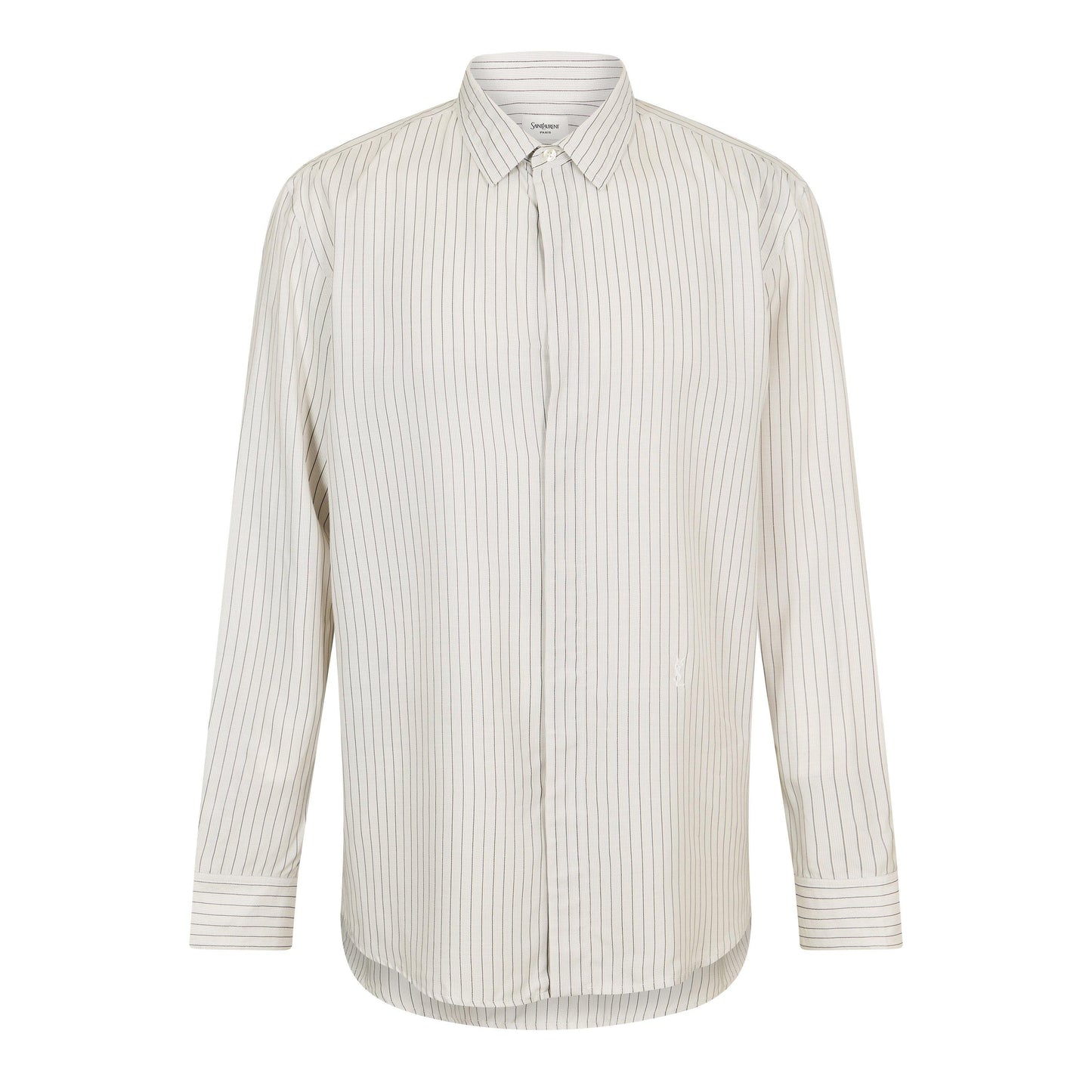 Saint Laurent Men's Cass Long Sleeve Patterned Shirt