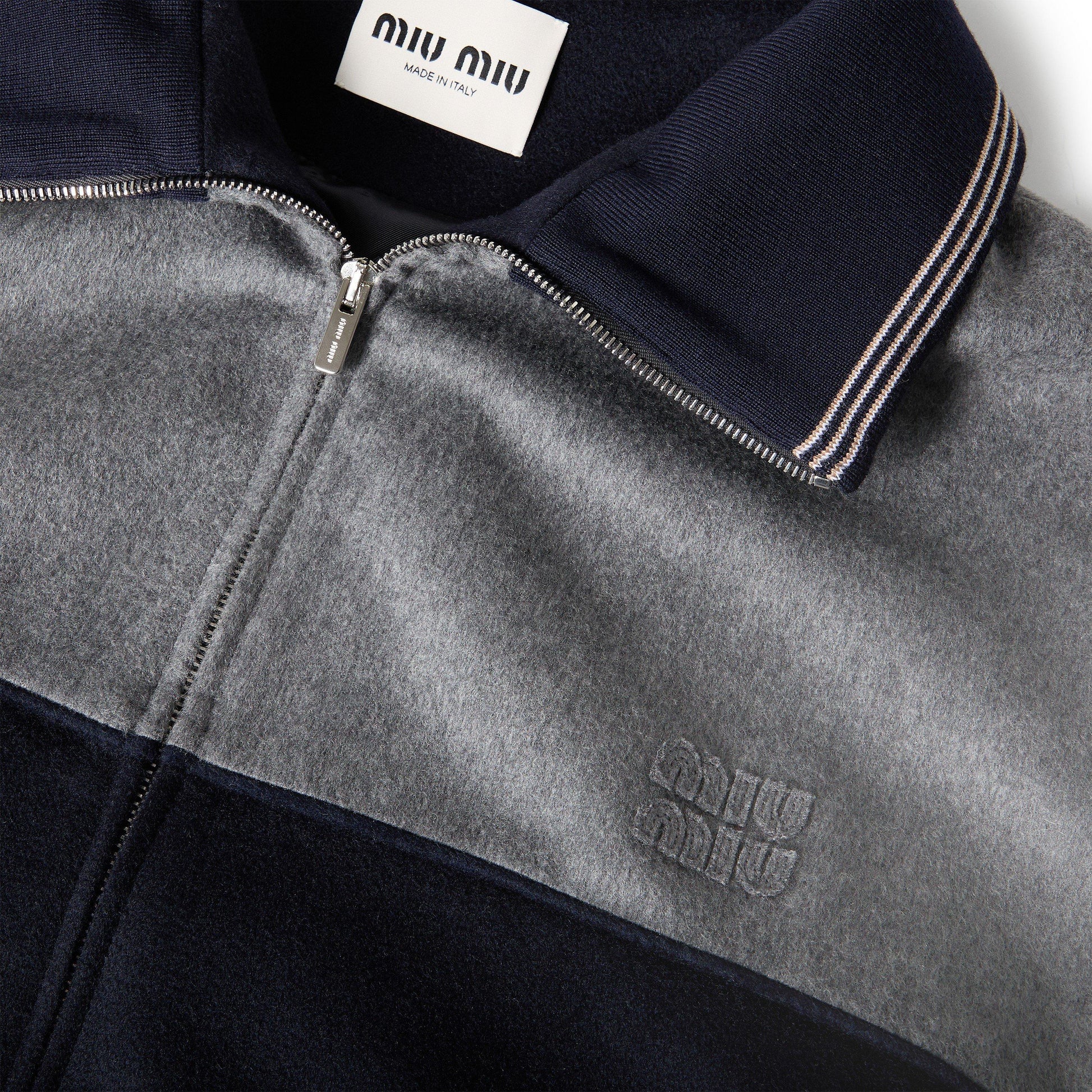 Miu Miu Mens Bicolour Zipped Fleece