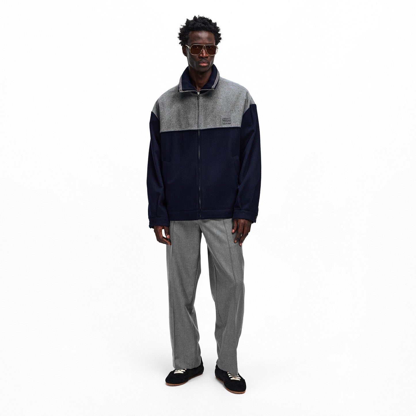 Miu Miu Mens Bicolour Zipped Fleece