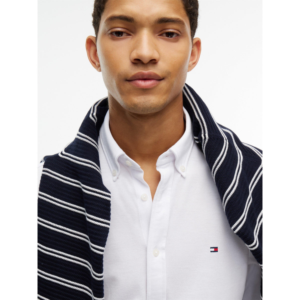 Tommy Hilfiger Men's Cotton Knitted Long-Sleeve Slim-Fit Shirt