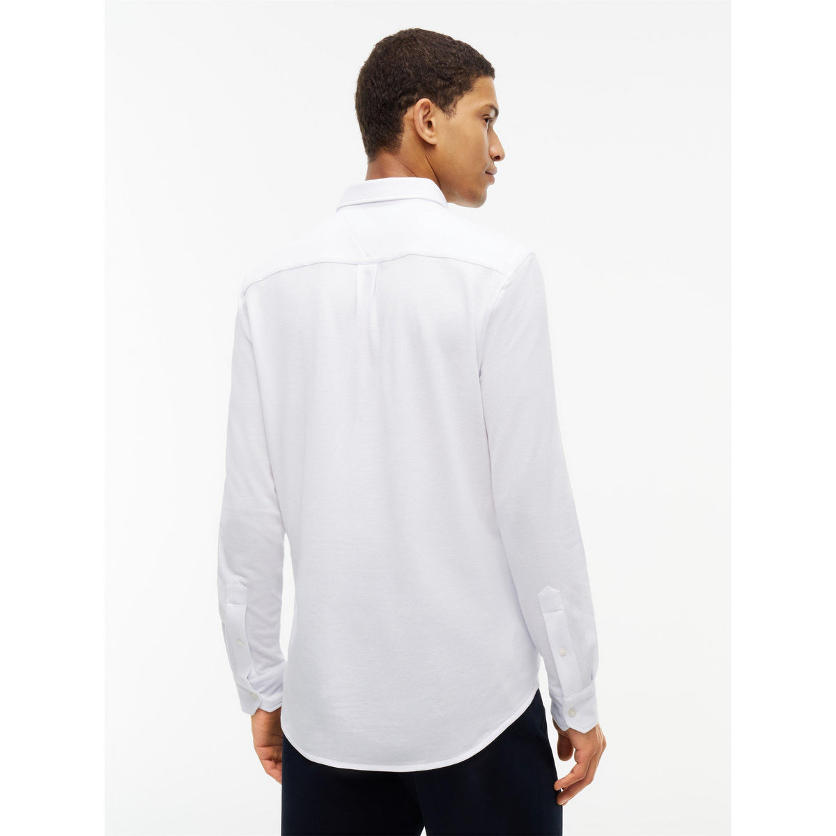 Tommy Hilfiger Men's Cotton Knitted Long-Sleeve Slim-Fit Shirt
