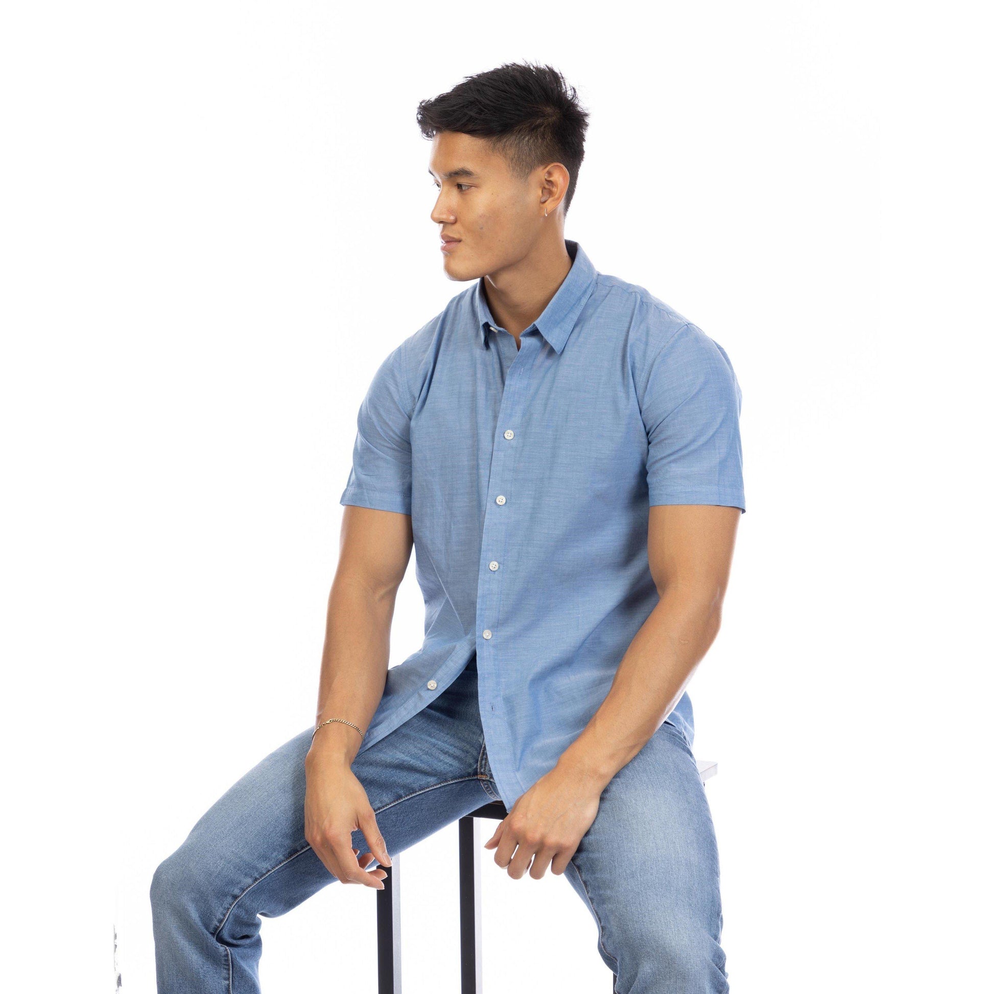 Peter Werth Men's Short Sleeve Plain Shirt
