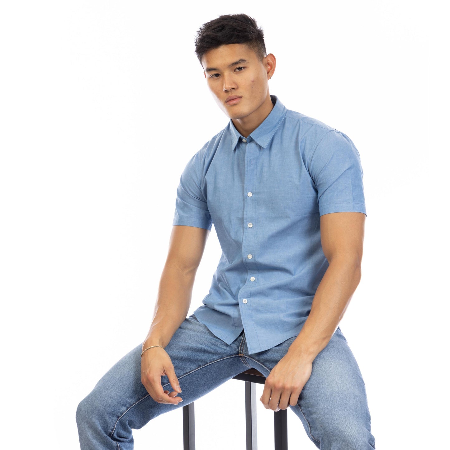 Peter Werth Men's Short Sleeve Plain Shirt