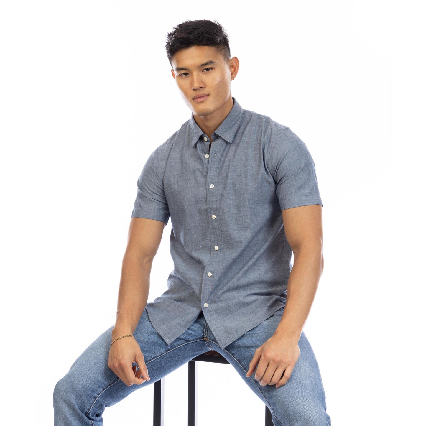 Peter Werth Men's Tenter Plain Short Sleeve Shirt
